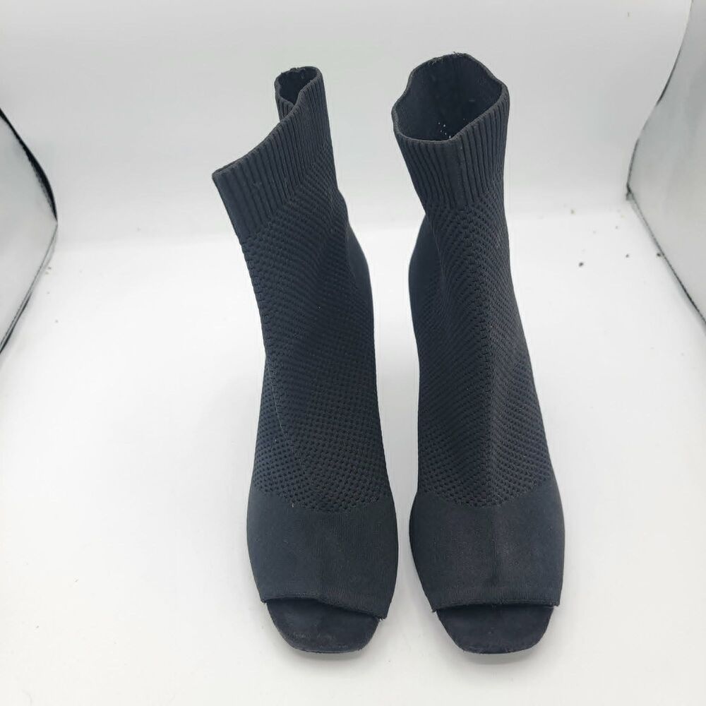 MIA Women's Emilia-W Black Stiletto Stretch Knit Bootie 3" Heels Size 9.5